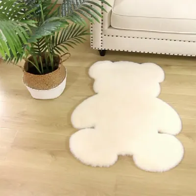 Bear Shape Faux Rabbit Fur Rug