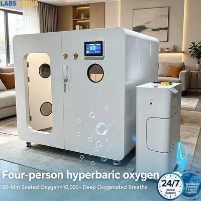 Compact Four Person Hard Shell 2.0ATA Hyperbaric Oxygen Chamber with Bibs System Multi-User Wellness Cabin Custom Logo Wholesale Supply