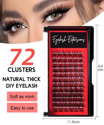 Single Cluster Natural Large Capacity Segment Eyelashes Ribbon Lashes Daily Use DIY Lashes
