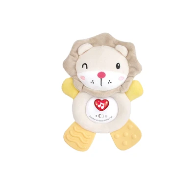 Zhiqu Eco-Friendly Lion Plush Toy with Music & Light Newborn Baby Soothing Teethers for Infants