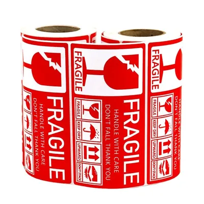 Breakable Stickers Warning Shipping Fragile Private Label Stickers