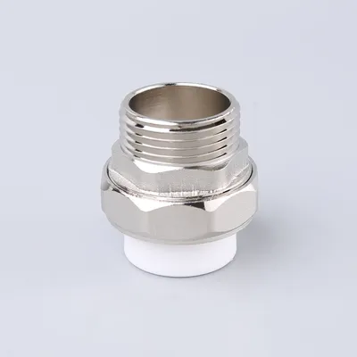 Half Copper PPR Union Adapter for PPR PE HDPE Pipes Universal Threaded Transition Fittings