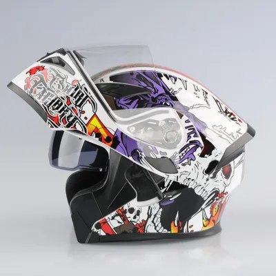 Motorcycle Modular Full Face Helmet with Flip up Dual Visor Sun Shield
