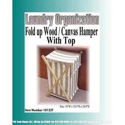 Laundry Organization with Wood Collapsible on Top