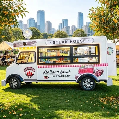 Electric 4-Wheeled Tourist Mobile Restaurant Catering Cart