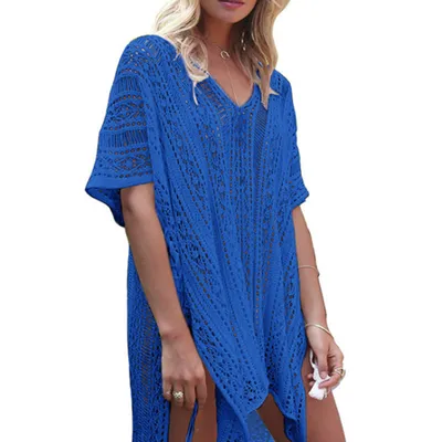 Blouse Fashionable Smock Swimwear Casual Beach Bikini Simple Solid Color Swimsuit Overall