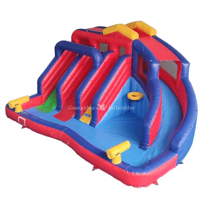 Customizable Outdoor Adult Commercial Giant Inflatable Water Slide Cheap Backyard Inflatable Slide with Swimming Pool