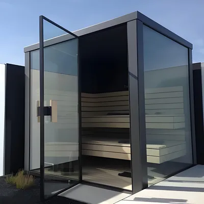 Luxury Outdoor Square Sauna Room with Canadian Red Cedar Your Backyard Retreat