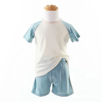 Summer Beach Swimming Soft Classic Sun Block Quick-Dry Unisex Kids Children Set Two Piece Swimsuit