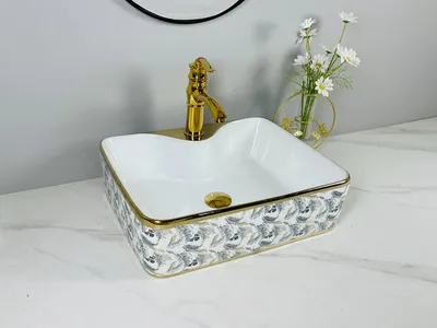 Modern Ceramic Bathroom Sink with Elegant Faucet Design Wash Basin