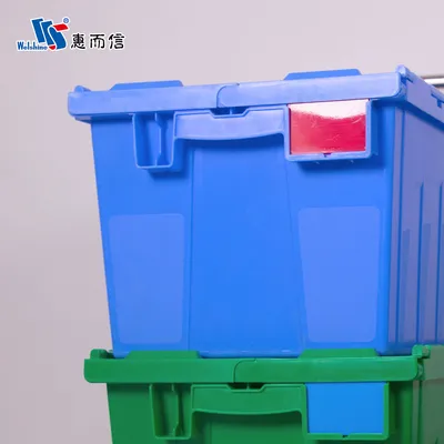 Tote Box Stackable Crates with Covers Warehouse Moving Logistic Container