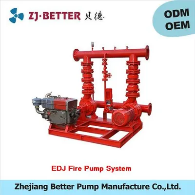 Edj Fire Pump System with Diesel Engine, Electric Pump, Jockey Pump and Pressure Vessel Set