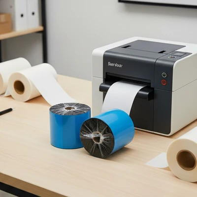 100mmx300m Durable Black Resin Barcode Ribbon with Scratch and Solvent Resistance