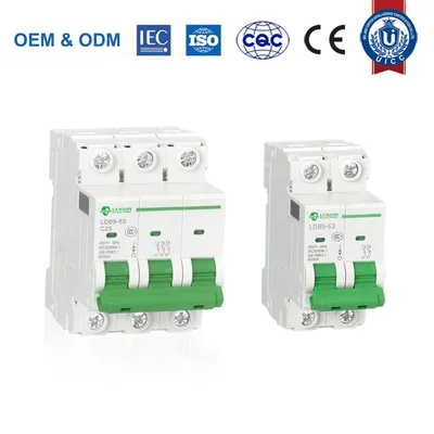 2p AC 400V MCB 1-63A 6ka Lighting Miniature Overload Short Circuit Breaker