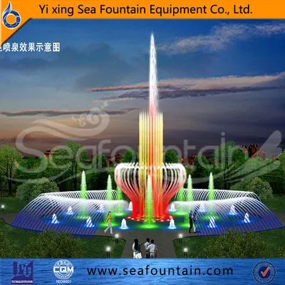 Wood Case Music Water Pool Fountain for Enjoy in Park