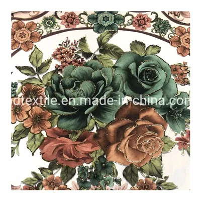 Polyester Golden/Silver Foiled Printed Microfiber Upholstery Fabric for Home Textile
