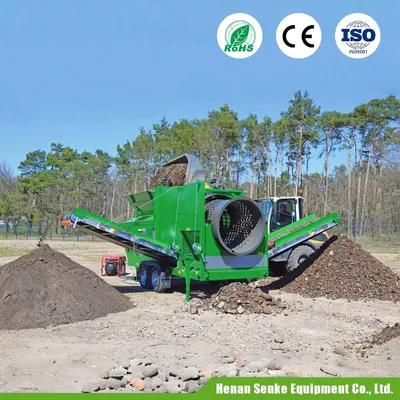 High Efficiency Mobile Sand Rotary Drum Sorting Gravel Soil Wood Chips Screening Machine Fertilizer Compost Trommel Screen Machine