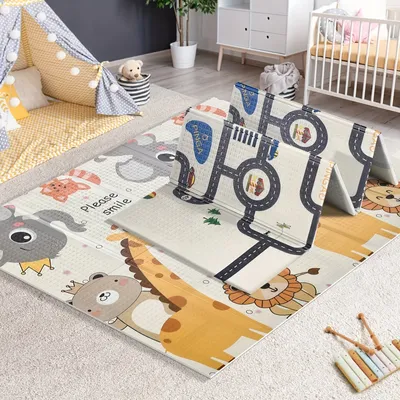 XPE Foam Baby Play Mat Folding Crawling Rug with Carry Bag