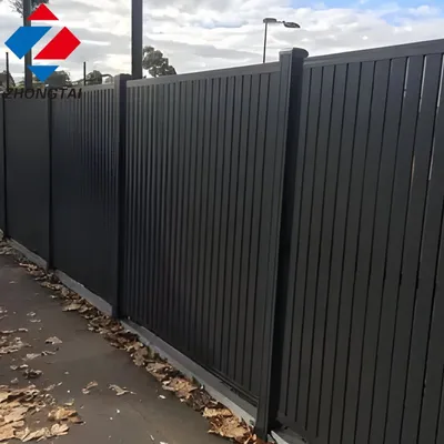 Modern No Gap Yard Aluminum Privacy Slat Fence