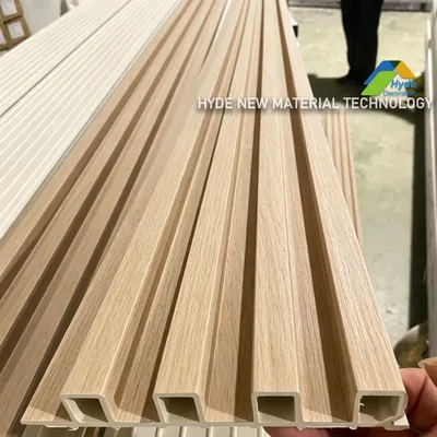 Best-Selling Model Wood Plastic Composite Indoor Decorative WPC Fluted Panel Laminated 3D Wall Cladding Board