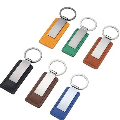 Wholesale Car Key Holder Chains Blank Keyring Custom Luxury PU Leather Keychain