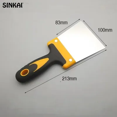 Stainless Steel Scraper Set Putty Knife Hand Spatula Scraper for Drywall Painting Soft Handle Scraper