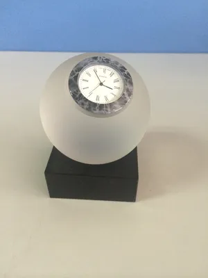 Clear Crystal Clock with Globe