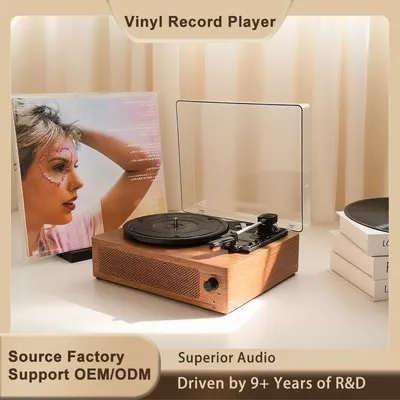 Tr108 Multi Function Gramophone Ruby Stylus Wooden Turntable HiFi Sound Quality Independent Sound Cavity Vinyl Record Player