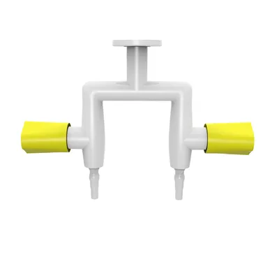 Hanging Double Head Gas Cock White Eyewash Shower