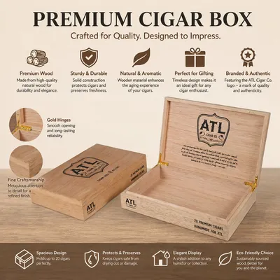 Factory Direct Spanish Cedar Wood Cigar Humidor Large Capacity Double Layer with Tray Professional Cigar Storage Case Custom Logo