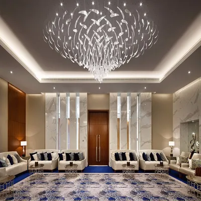 Customizable Hotel Large Lobby Decoration Lighting Glass Crystal Chandelier