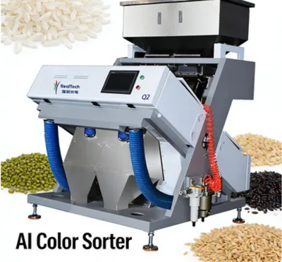 Two Chutes Rice Color Sorter Machine Rice Color Sorting