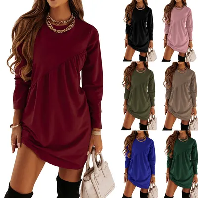 Custom Autumn and Winter New Solid Color Irregular Women's Wear