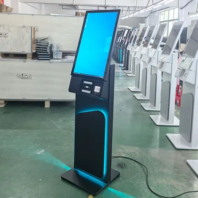 Custom Logo 27 Inch Capacitive Touch Screen Self Service Visitor Management Kiosk