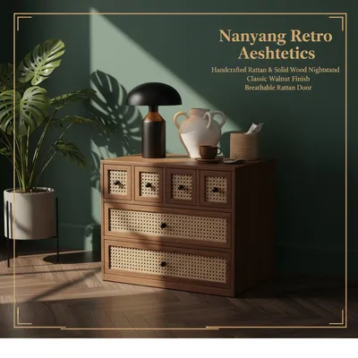 Roomy Wooden Nightstand, Ample Drawer Space for Daily Items Furniture Nightstand Bedside Table