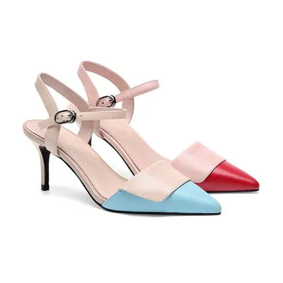 Fashion Slingbacks Heels Pointed Kitten Heels Cute Sandals Pointed Sandals for Women