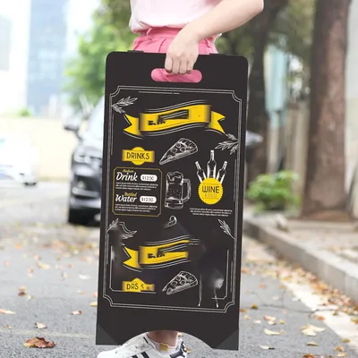 a-Frame Chalkboard Sign Sandwich Chalkboard Double Sided Sidewalk Signs Outdoor Foldable Blackboard Menu Display