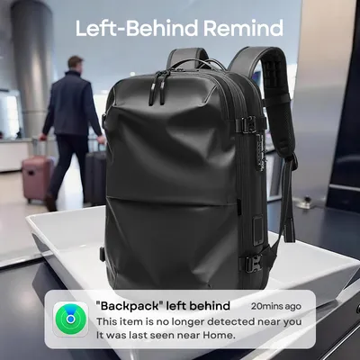 Compatible with Apple Find My Vacuum Compression Laptop Backpack with Built-in Battery