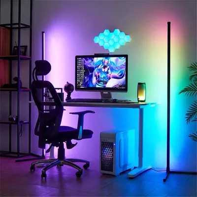 Bedroom Decoration IR Remote Control RGBW Color Changing Corner Floor Lamp Christmas Decoration LED Light