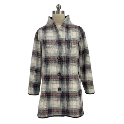 Custom Made OEM New Fashion Drop Shoulder Welt Pocket Curved Hem Plaid Coats