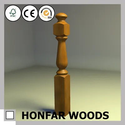 Staircase Fencing Solid Wood Baluster for Hotel Decor