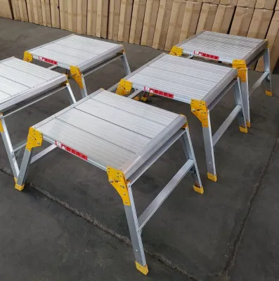 Slip-Resistant Tread Profile Aluminium Working Platform Ladder for Car Wash