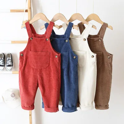 Vintage Unisex Children's Corduroy Overall for Baby Long Pant Jumpsuit 2025 Children's Overall