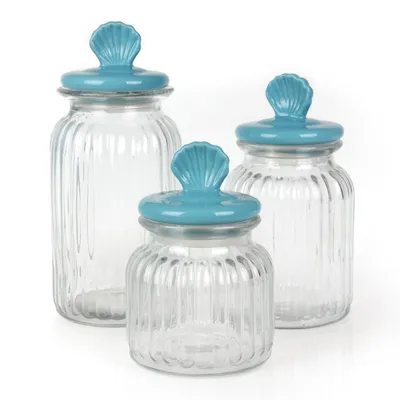 Wholesale Clear Round Decorative Air Tight Food Glass Storage Jar with Lid