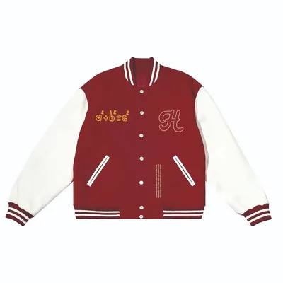 Varsity Jacket with Back Market Print and Varsity Bomber Style