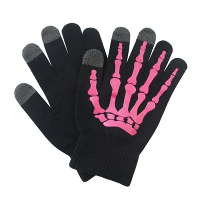 Fashion Printed Acrylic Knitted Touch Screen Winter Magic Gloves (YKY5439-1)