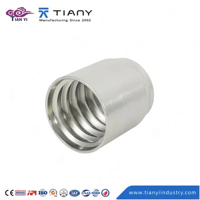 Carbon Steel Zinc Plated Crimp Socket Ferrule 00210 Used for SAE100 R1at DIN20022 Two-Layer Steel Wire 2sn Hose