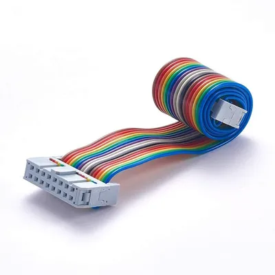2.54mm Pitch IDC 16 Pin Multicolor Wire Connector 30cm Length Flat Ribbon Cable for Video Audio Cable Connector Multicolor Tone
