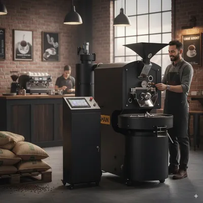 Commercial Yoshan 15kg Coffee Roaster Industrial Coffee Roaster Machine 6kg Gas Coffee Roaster