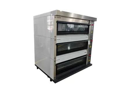Commercial Bakery Machinery 3 Deck 9 Trays Gas Deck Oven for Artisan Bakery Production